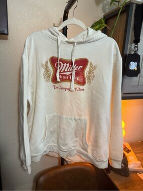 Miller High Life Off-White Crewneck Hoodie - Men